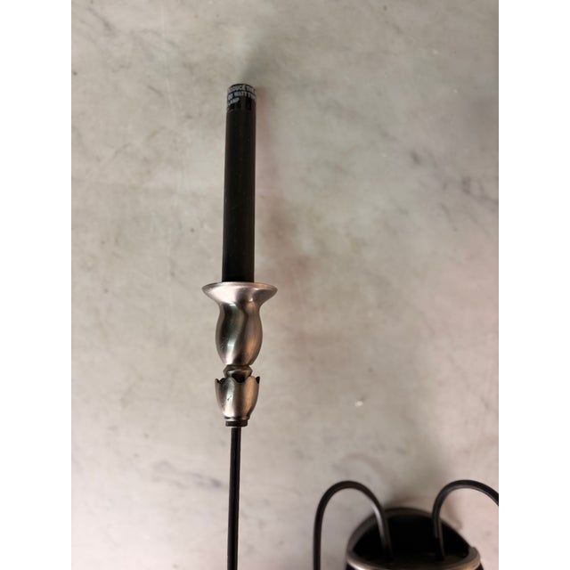 2010s Contemporary Black Iron Two Arm Candelabra Wall Sconce - a Pair For Sale - Image 5 of 8