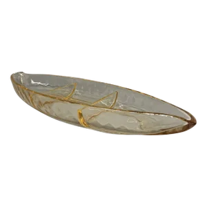 Heisey Sahara/Yellow Twist 3- Section Glass Relish Tray