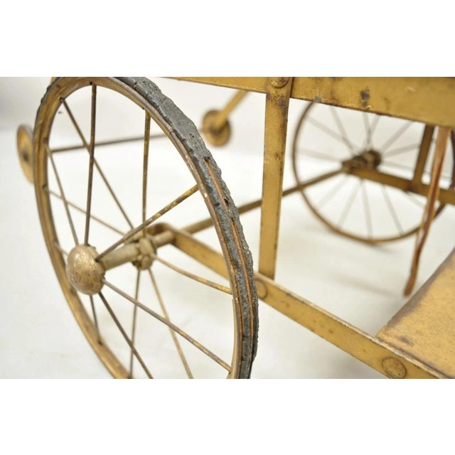 Brown Antique Victorian Wicker & Metal Baby Carriage Pull Behind Stroller Dog Carrier For Sale - Image 8 of 12