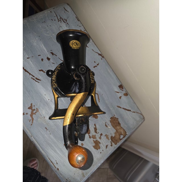 Antique English Cast Iron Coffee Grinder For Sale - Image 10 of 10