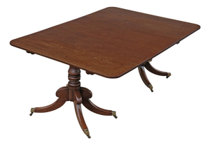 Antique Georgian Twin Pedestal Dining Table, 1800s