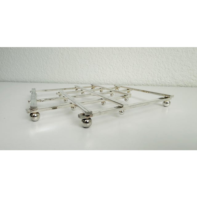 1940s 1940s Adnet Silver Plate Trivet, Attributed For Sale - Image 5 of 15