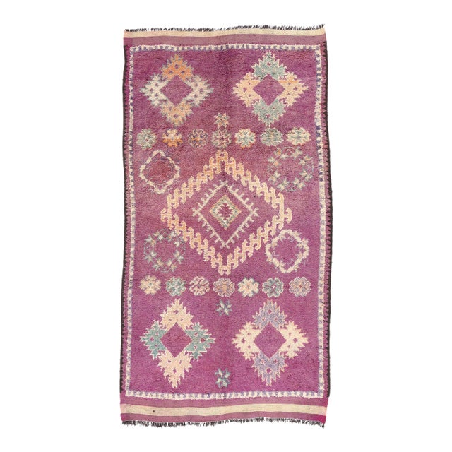 Vintage Purple Talsint Moroccan Rug - 05'10 X 10'11 For Sale