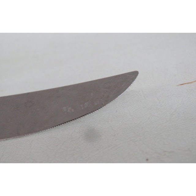 Mid 20th Century Mid Century Modern Lewis Rose Co Sheffield England Stainless Steel Steak Knife Stag Handle For Sale - Image 10 of 10