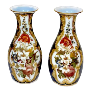 19th Century Opaline Floral Vases, Attributed Jean François Robert for Baccarat - a Pair