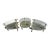 Hollywood Regency Goran 3 Part Glass & Marble Cocktail Table For Sale