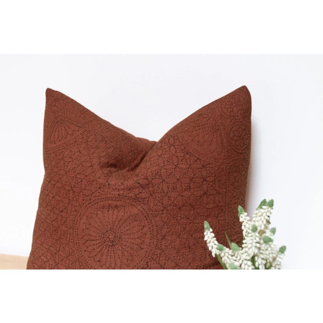 1990s Bronze Hand-Stitched Pillow Cover For Sale - Image 5 of 7