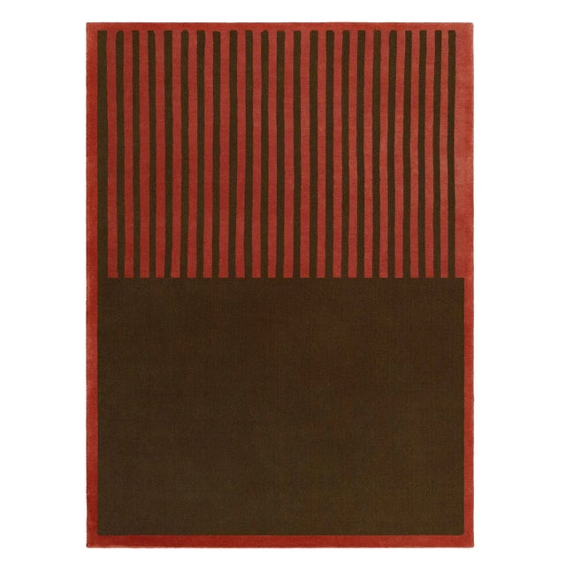 Contemporary Red and Brown Licorice Rug by Tapis Studio for Hommés Studio For Sale - Image 3 of 3
