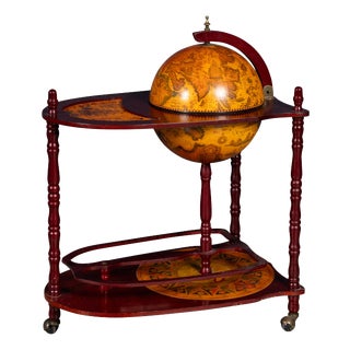 Vintage Italian Globe Drinks Trolley, 1980s For Sale