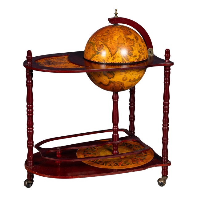 Vintage Italian Globe Drinks Trolley, 1980s For Sale