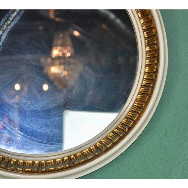 White and Gold-Painted Wood Mirror, 1960s For Sale - Image 6 of 8