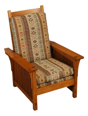 Stickley Mission Collection Oak Compact Morris Chair With Loose Cushions
