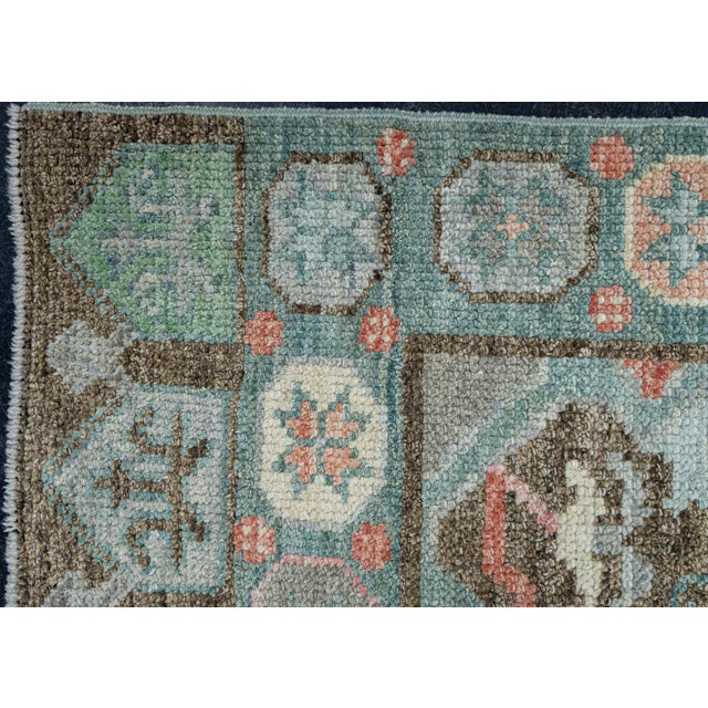 Turkish Oushak Rug 2'11" x 14'2" #20017 For Sale - Image 4 of 8