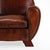Wood Late 20th Century Dutch Art Deco Style Leather Club Chair With Matching Ottoman For Sale - Image 7 of 8
