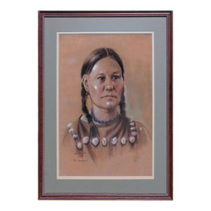 "Ear of Corn, Sioux", Mid Century Native American Portrait by Robert Floodstrand