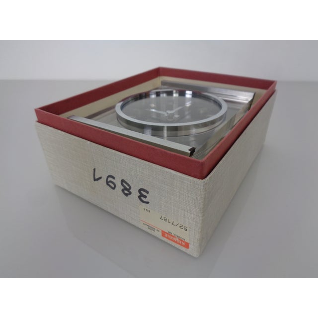 Table Clock in Acrylic Glass and Brushed Aluminum from Kienzle International, Germany, 1960s For Sale - Image 11 of 15