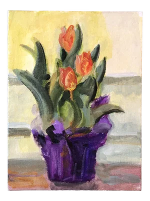 Original Contemporary Impressionist Painting Tulips