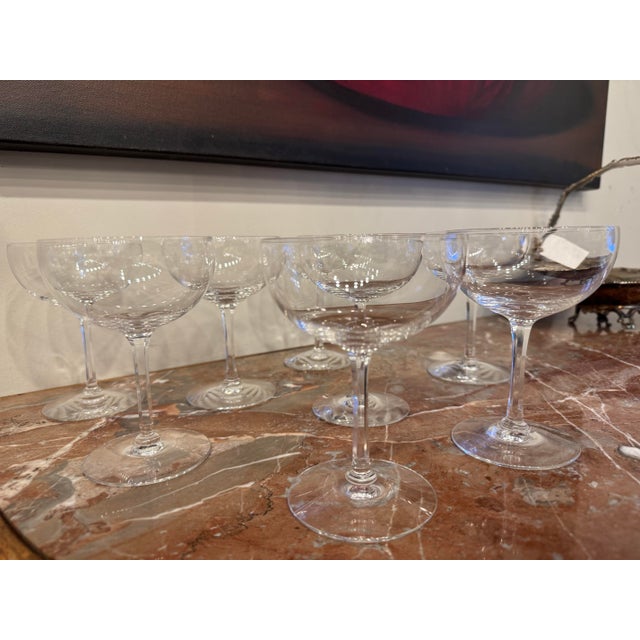 Glass Vintage Blown Glass Champagne Coupes For Sale - Image 7 of 9