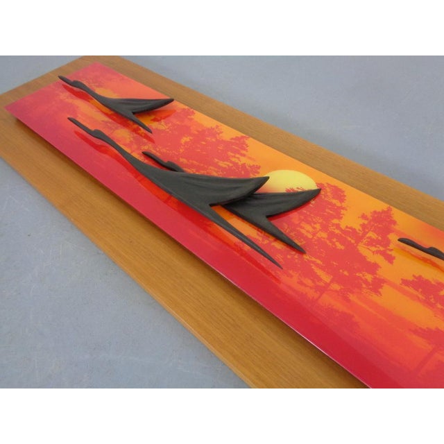 Large Mural with Flying Cranes at Sunset, Germany, 1970s For Sale - Image 17 of 18