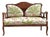 Vintage Carved Wood Settee With Embroidered Botanical Upholstery For Sale