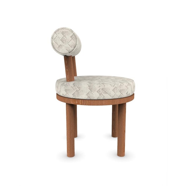 Contemporary Moca Chair in Graphite Ivory Fabric and Smoked Oak by Studio Rig for Collector For Sale - Image 3 of 6