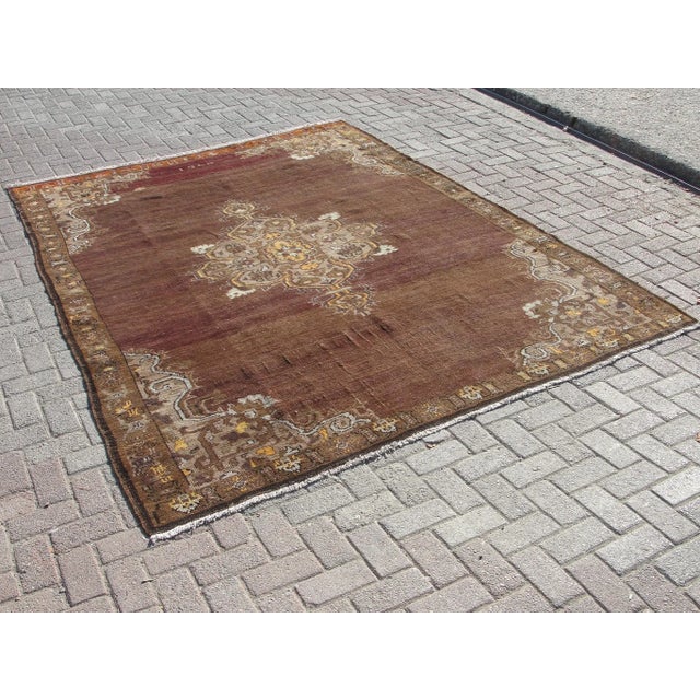 Textile Vintage Turkish Oversized Livingroom Area Handknotted Rug For Sale - Image 7 of 11