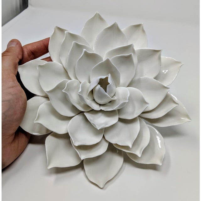 Handmade Ceramic Lotus Flower Wall or Table Art Set of 2 Chairish