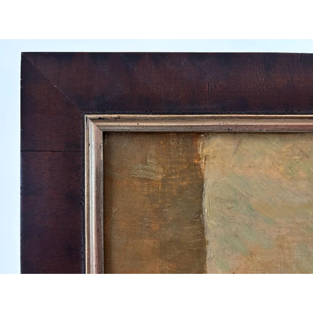 1910s “Chestnut Hunter in a Loose Box Stall” Antique Equestrian Horse Painting Oil on Canvas Attributed to Alfred Grenfell Haigh For Sale - Image 9 of 10