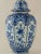 Dutch Delft Blue & White Ceramic Table Lamp with New Pleated Ikat Shade For Sale - Image 6 of 13