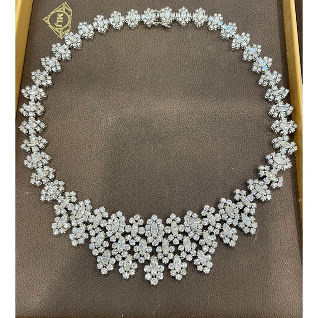 2020s 55 Ct Diamond Bridal Necklace 18 Karat White Gold 107 Gm, Estate For Sale - Image 5 of 8