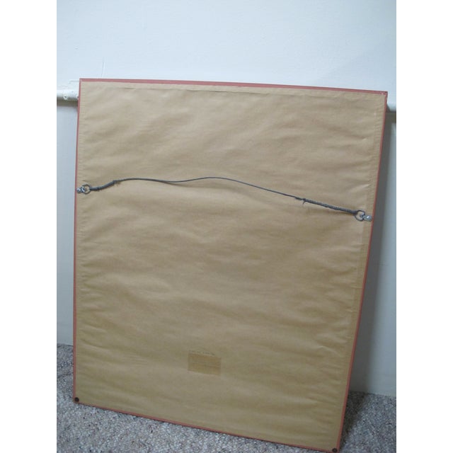 Chinese Colorful Flower Blossoms & Flying Blue Bird Framed Painting on Cloth For Sale In Portland, OR - Image 6 of 6