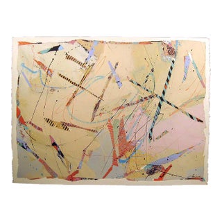 1980s Sally Anderson "Symphony Series #15" Signed Original Acrylic Painting on Paper For Sale