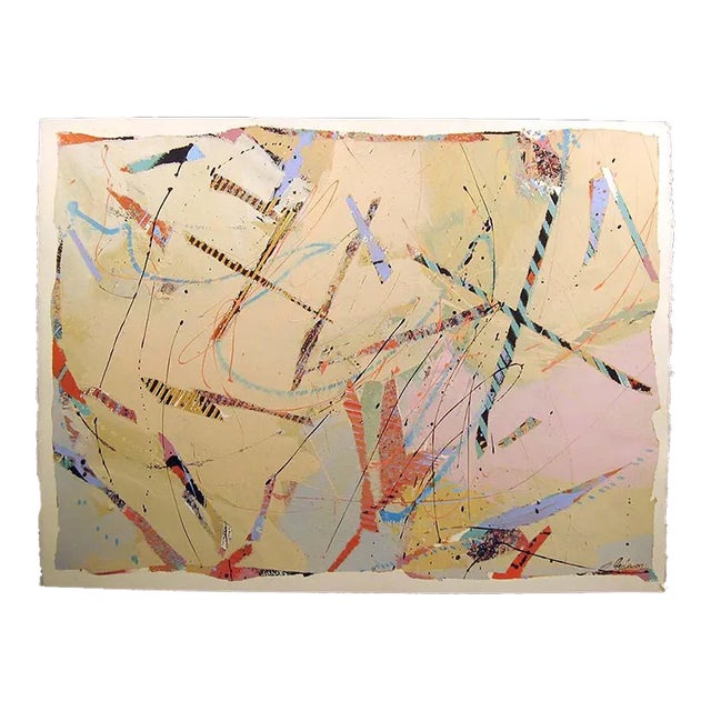 1980s Sally Anderson "Symphony Series #15" Signed Original Acrylic Painting on Paper For Sale