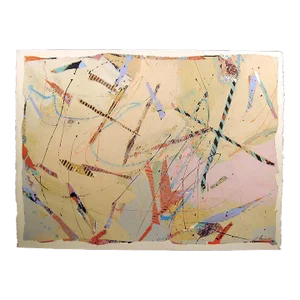 1980s Sally Anderson "Symphony Series #15" Signed Original Acrylic Painting on Paper