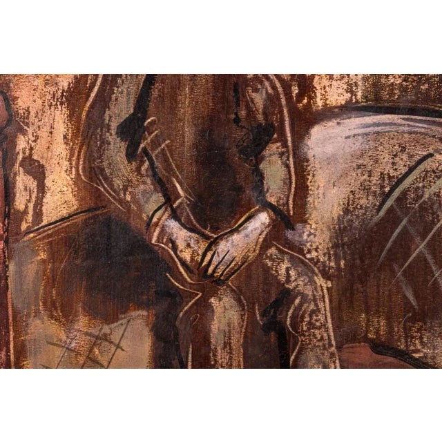 Modern German Expressionist Style Figurative Drawing on Paper Signed H. Kinz 49 For Sale - Image 4 of 9