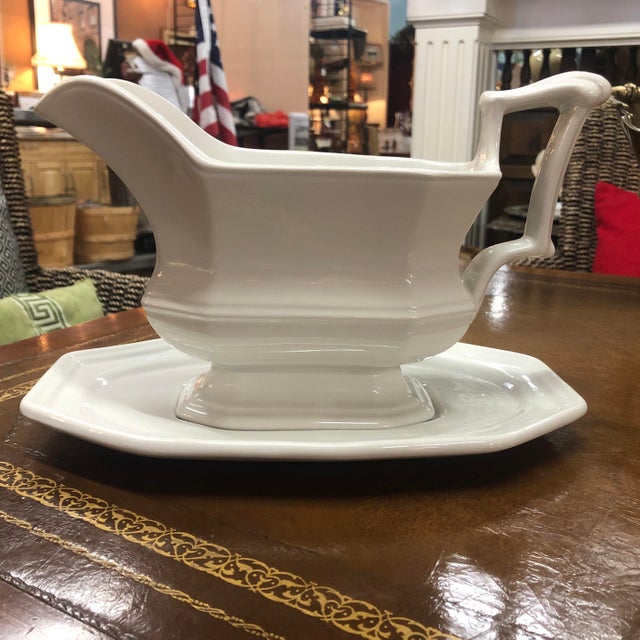 1950s Red Cliff Ironstone Gravy Boat Chairish