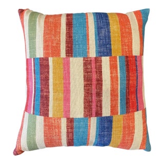 Rainbow Strips and Bars Pillow For Sale