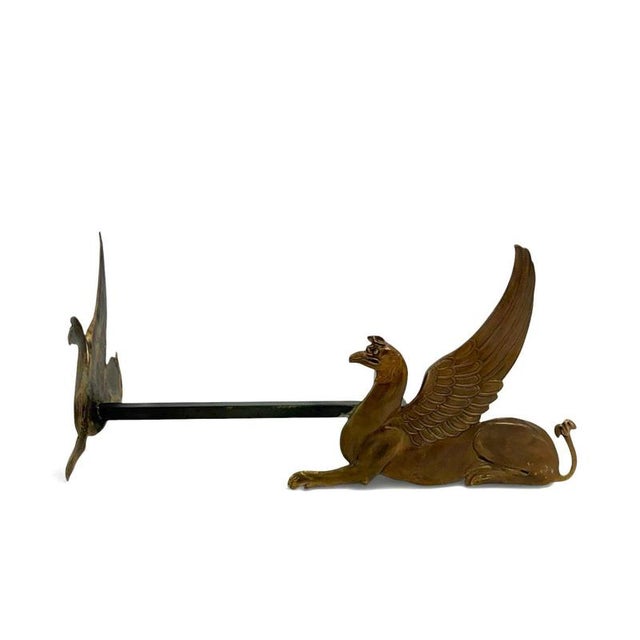 19th Century 19th Century Bronze and Wrought Iron Andirons Featuring Griffins, 1880, Set of 2 For Sale - Image 5 of 14