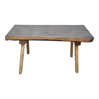 Oak Pig Bench Butcher's Block Coffee Table, Hungary, Circa 1920 For Sale