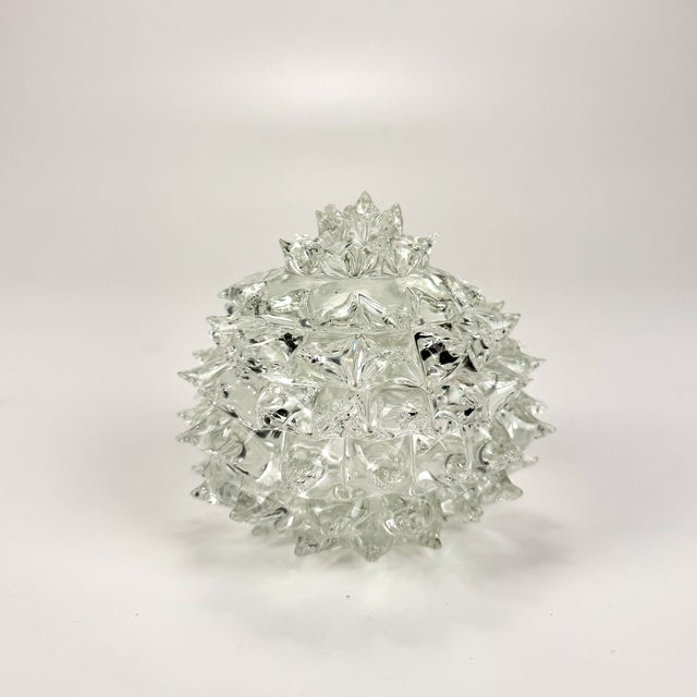 Rostrato and Clear Murano Glass Jewellery Bowl attributed to Ercole Barovier for Barovier & Toso, Italy, 1940s For Sale - Image 10 of 11