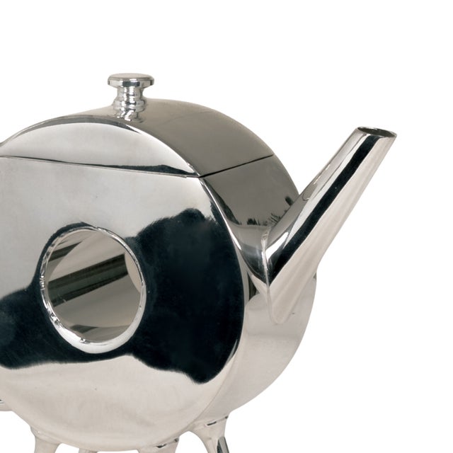 Round Teapot in Silver-Plated Metal by Christopher Dresser, 1890s For Sale - Image 3 of 4