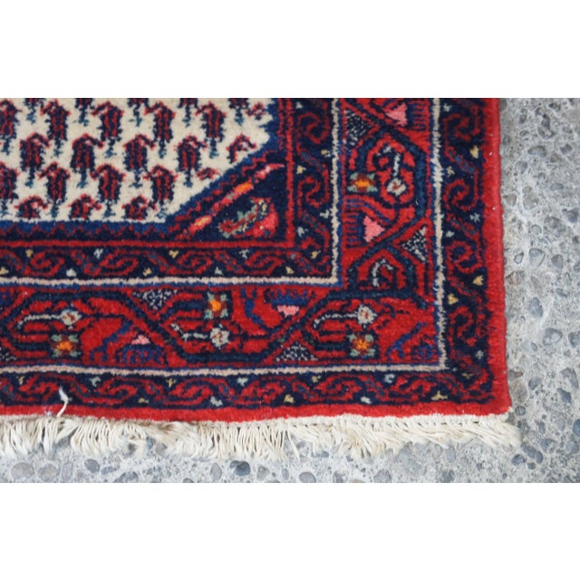 Mid 20th Century Vintage Mid Century Hand Knotted Senneh Wool Area Rug For Sale - Image 5 of 10