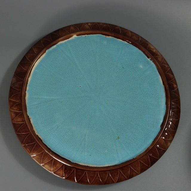 Ceramic Holdcroft Majolica Pond Lily Cheese Dome and Stand For Sale - Image 7 of 15