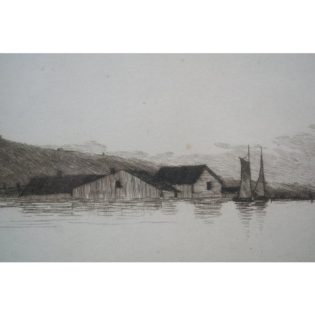 Antique Edward Loyal Field Signed Panoramic Sailboat Seascape Etching 35" For Sale - Image 12 of 12