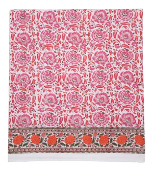 Riyad Flat Sheet, Queen - Pink & Orange