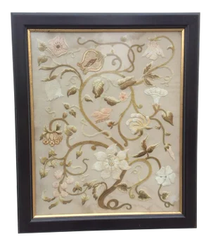 Antique Floral Needlework Art