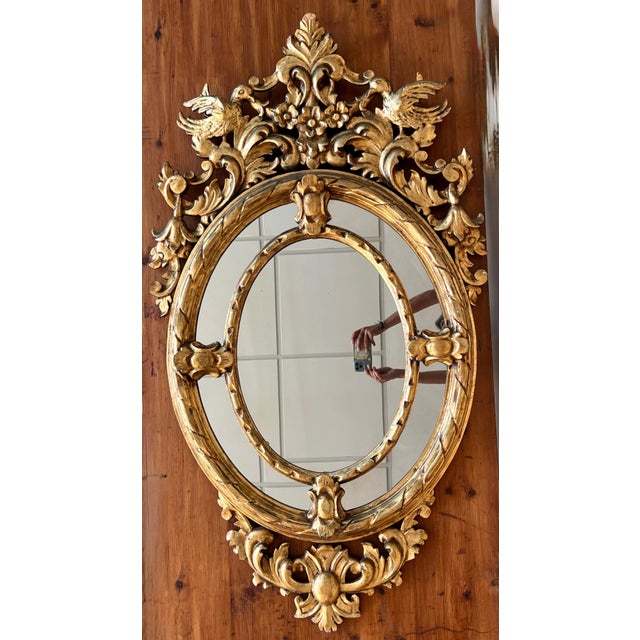 19th French Empire Period Gilt Wood Oval Mirror For Sale - Image 16 of 18