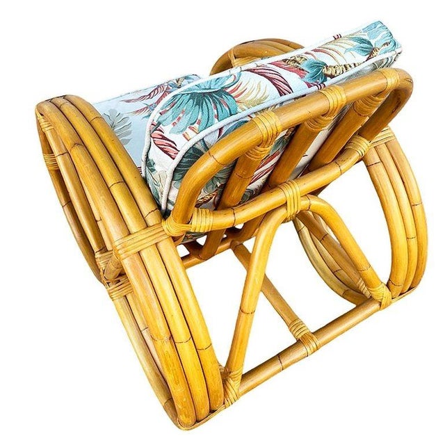 Restored MCM Three-Strand Full Round Pretzel Lounge Chair W/ Arched Base, Pair For Sale In Los Angeles - Image 6 of 7