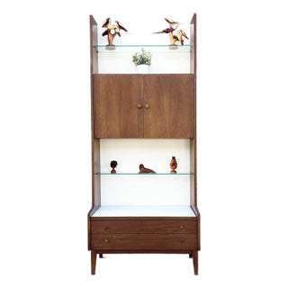 1960s Mid Century Walnut Cabinet by Kipp Stewart for Glenn of California For Sale