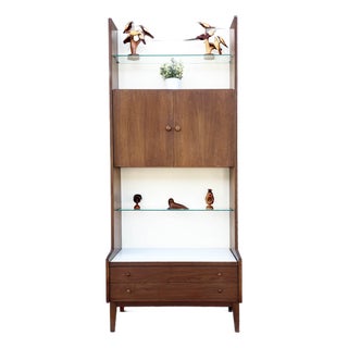 1960s Mid Century Walnut Cabinet by Kipp Stewart for Glenn of California, Attributed For Sale